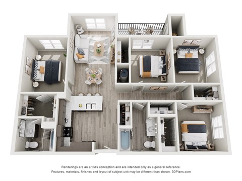 a 3 bedroom floor plan  woodland  980 sq ft